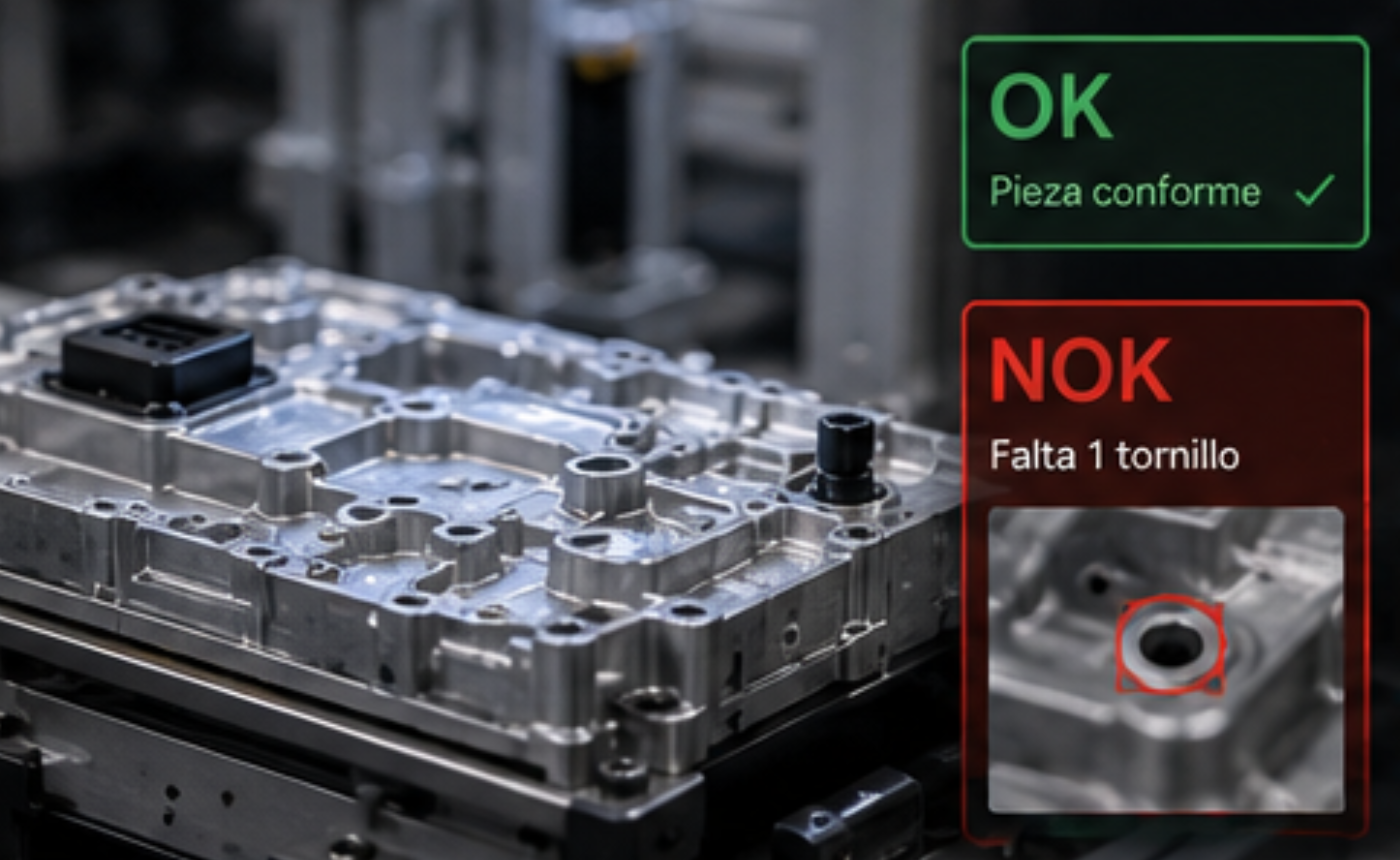 Validación automática de piezas ensambladas para detectar componentes ausentes, mal posicionados o desviaciones de calidad.
