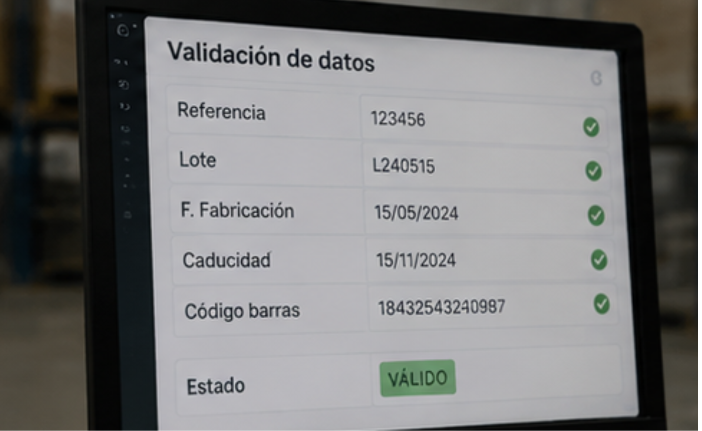 Validación automática de la información extraída de etiquetas industriales
