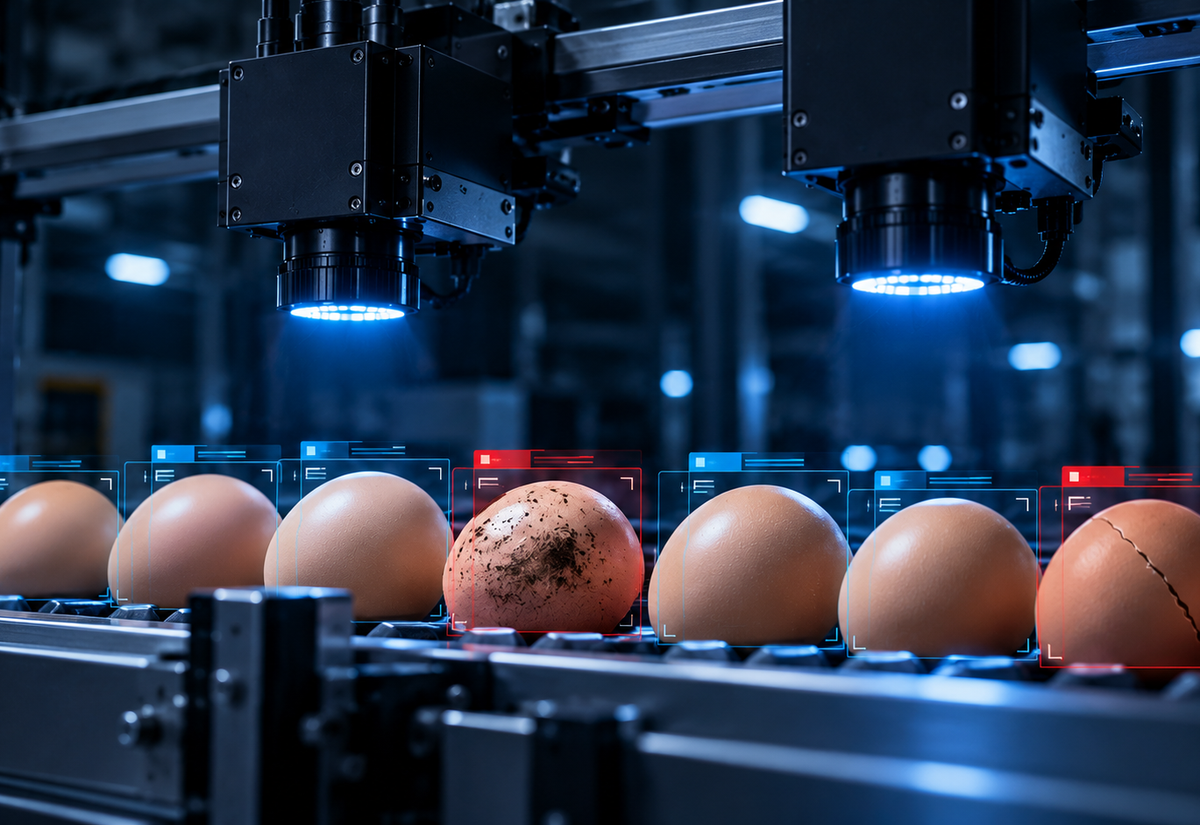 Inspección inteligente de huevos con IA