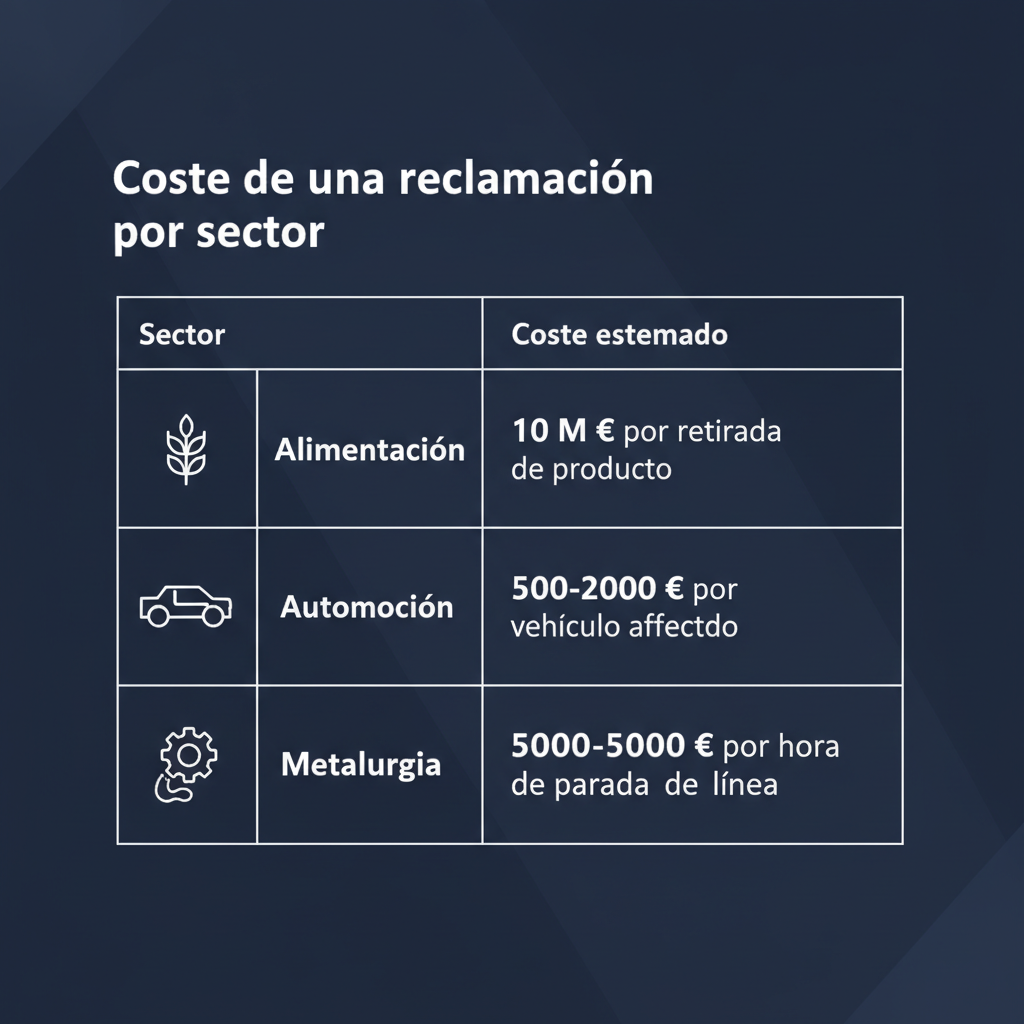 Coste de una reclamación por sector Coste de una reclamación por sector