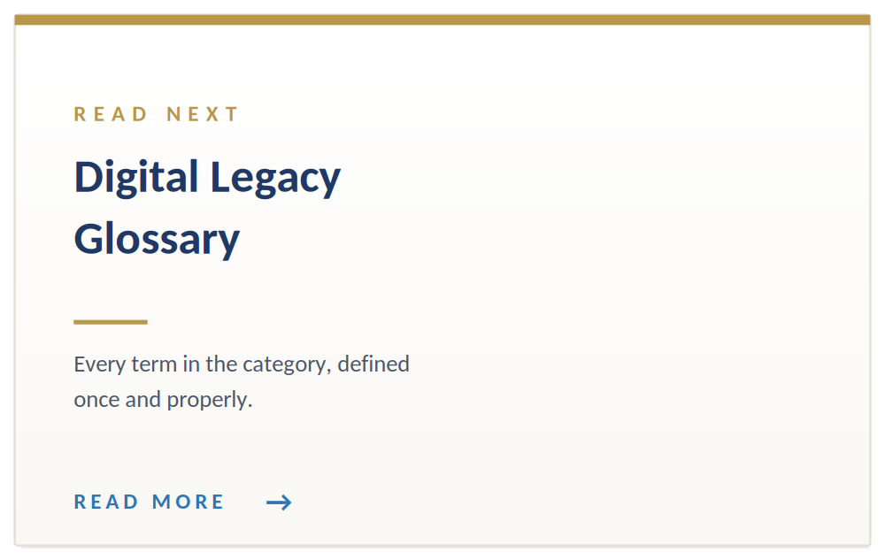 Digital Legacy Glossary