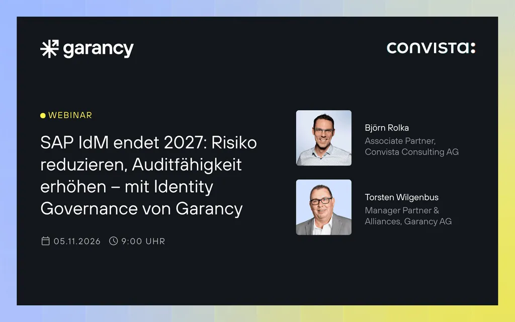 Garancy-Webinar mit Convista zum Ende von SAP IdM 2027