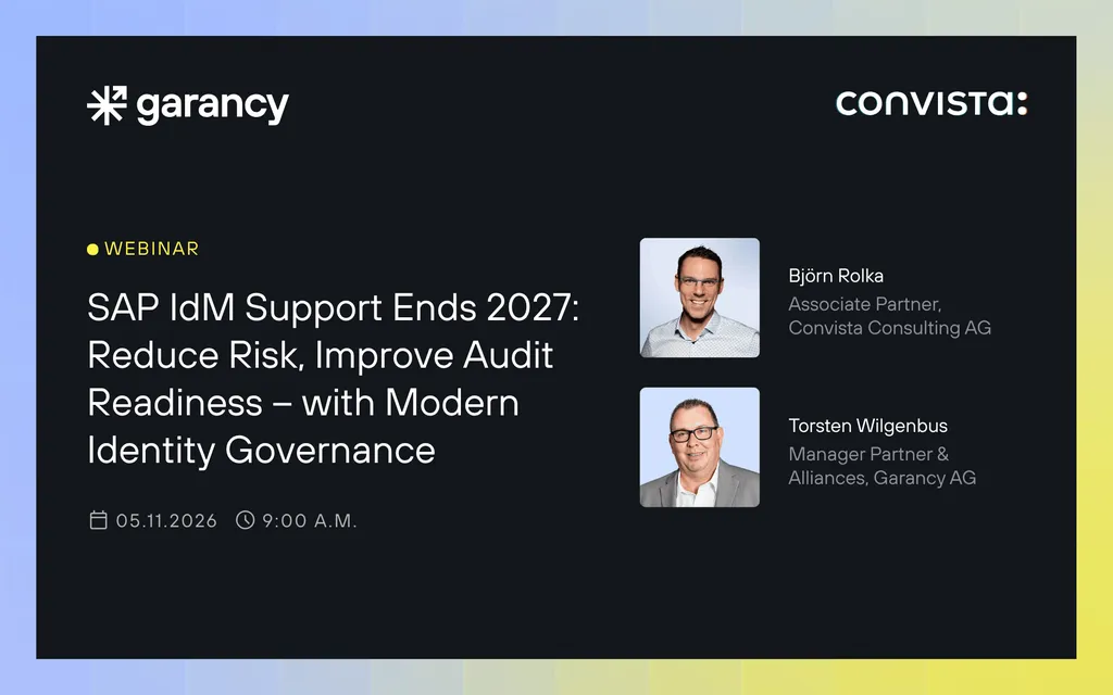 Garancy webinar with Convista: Identity governance after end of SAP IdM 2027