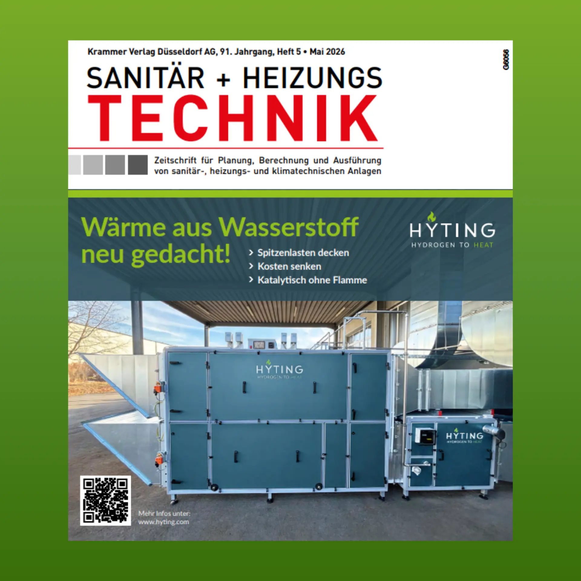 HYTING in Sanitär + Heizungstechnik: Hydrogen as Peak Load Heater