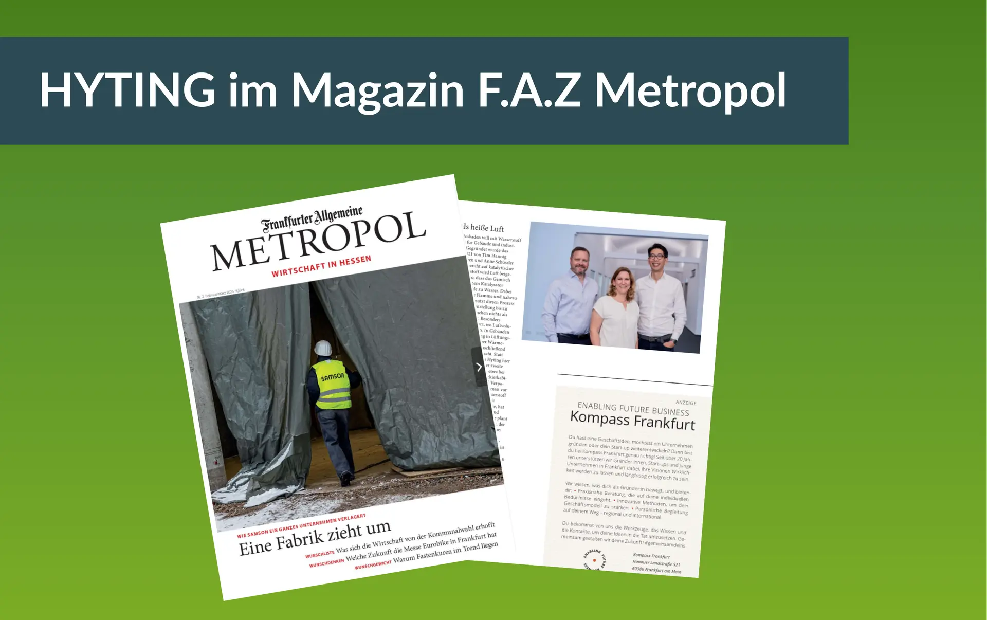 HYTING im Magazin F.A.Z Metropol – Wirtschaft in Hessen
