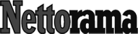 De afbeelding toont het woord "Nettorama" in vetgedrukt, zwart schreeflettertype op een transparante achtergrond.