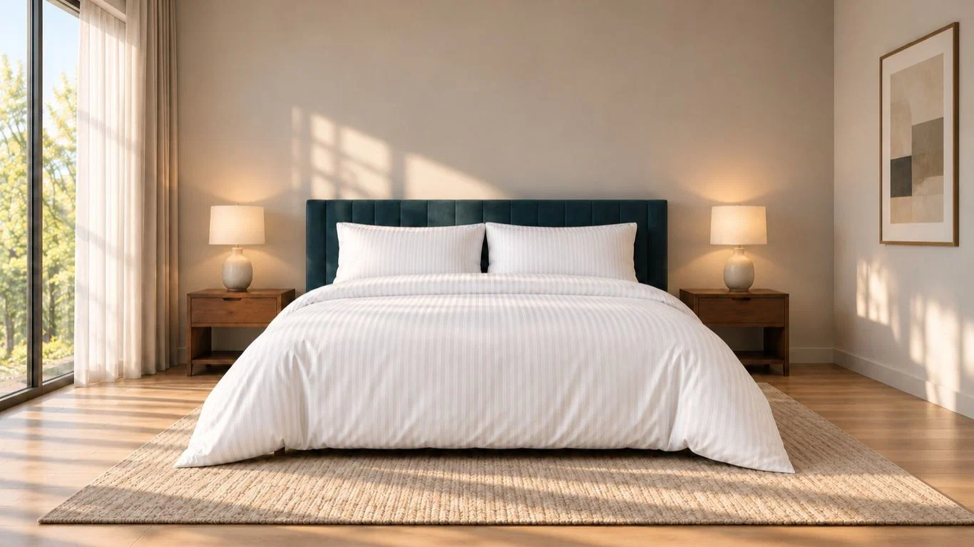 Sleepy Easy hoteldekbed in wit met verzorgde hoteluitstraling
