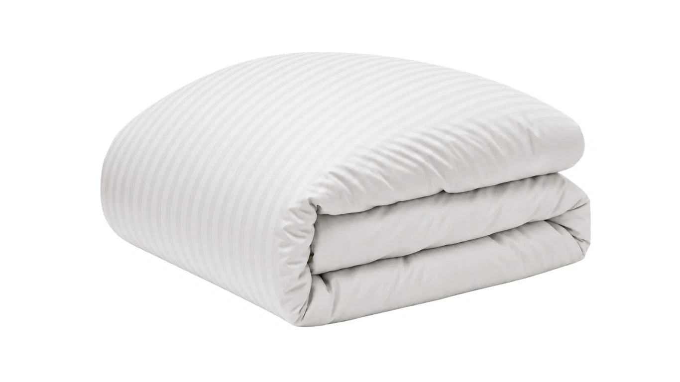 Sleepy Easy wit hoteldekbed met stijlvolle hotelstrepen en vaste hoes