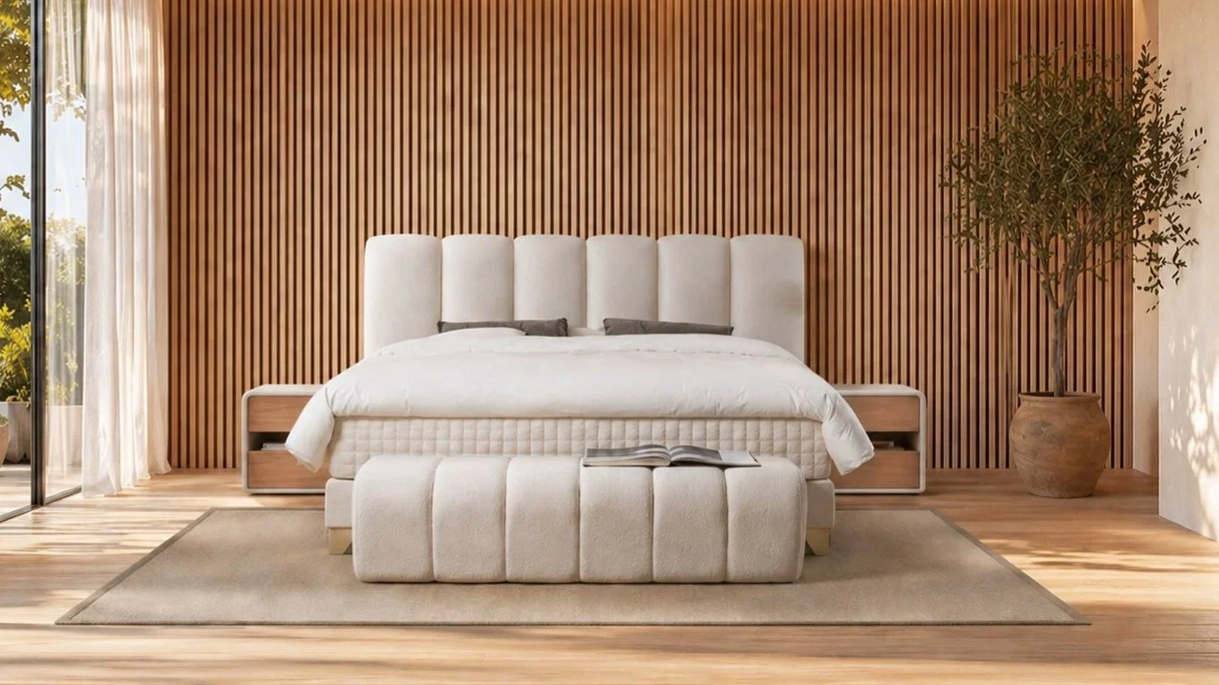 Serta Limited Malibu boxspring met royaal gestoffeerd hoofdbord