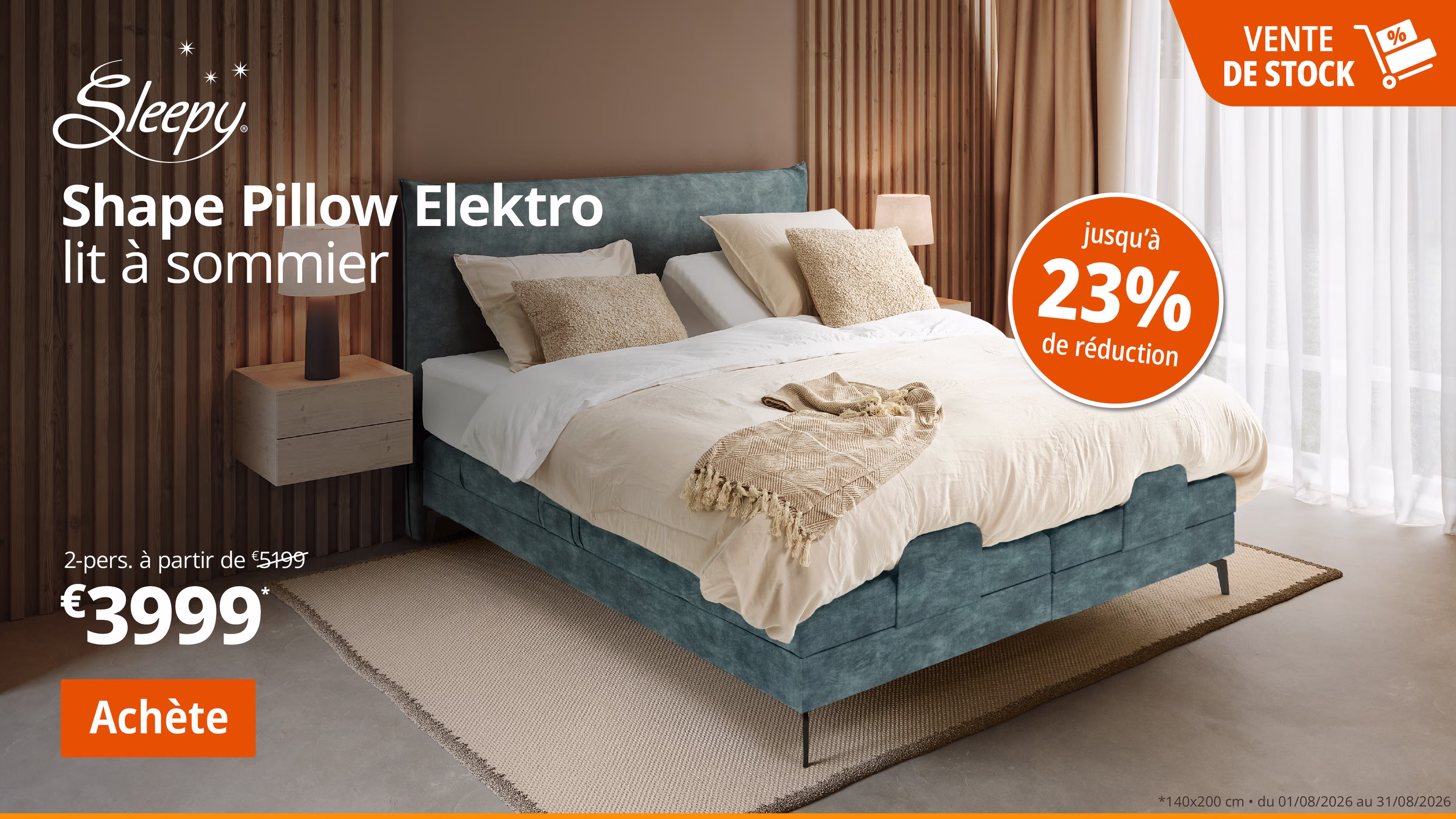 Shape pillow elektro lit à sommier