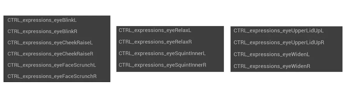 Additional MetaHuman expressions controls for eyes 