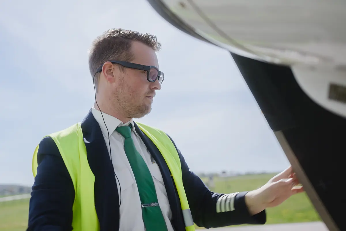 Tobii Glasses X utilizadas en la formación de inspección de aeronaves.