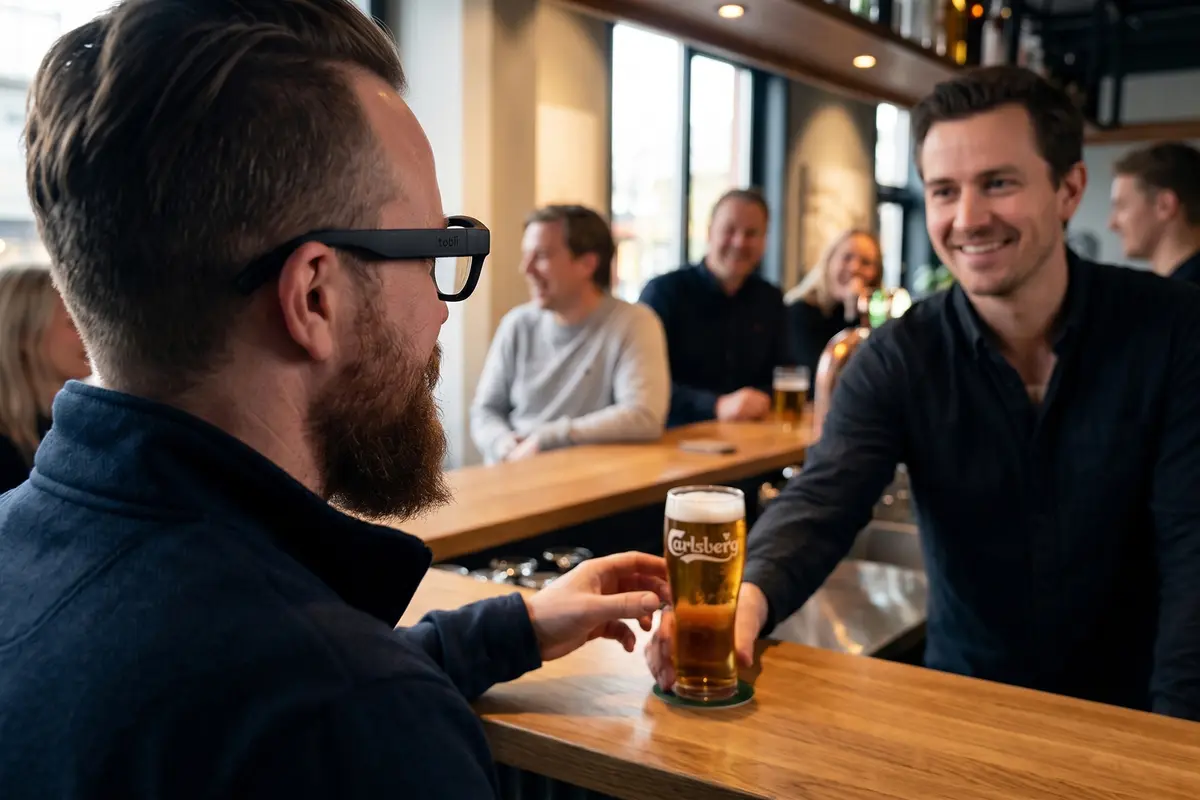 Las gafas Tobii Glasses X revelaron qué miraban los clientes en el bar antes de pedir sus bebidas.