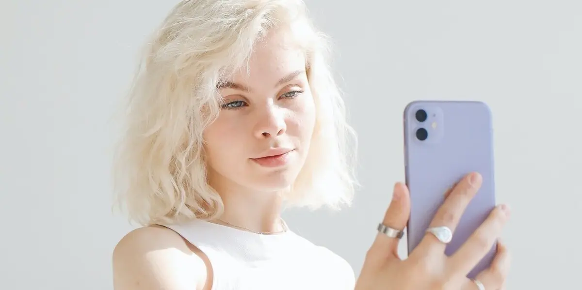 Woman looking at a mobile