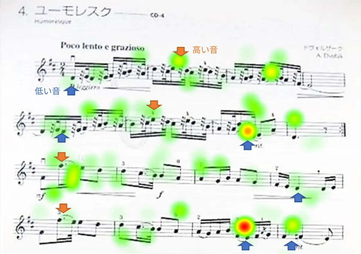 図4　先生のヒートマップの拡大
