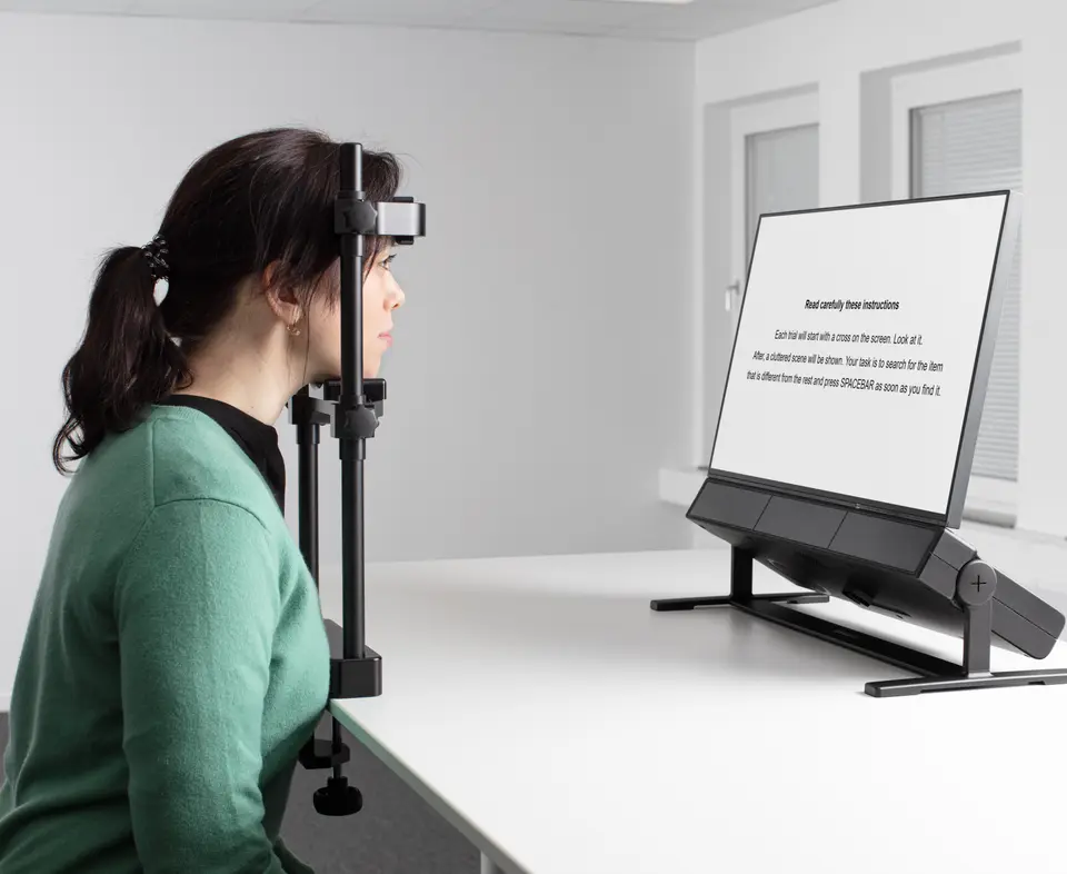 Tobii Chin rest used in psychological and reading eye tracking studies