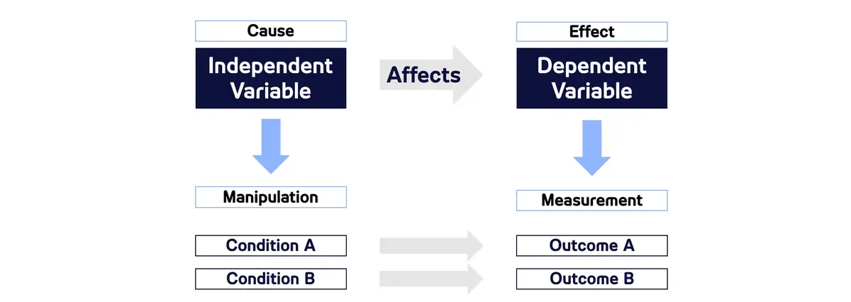 The relationship between the independent and dependent variables. 
