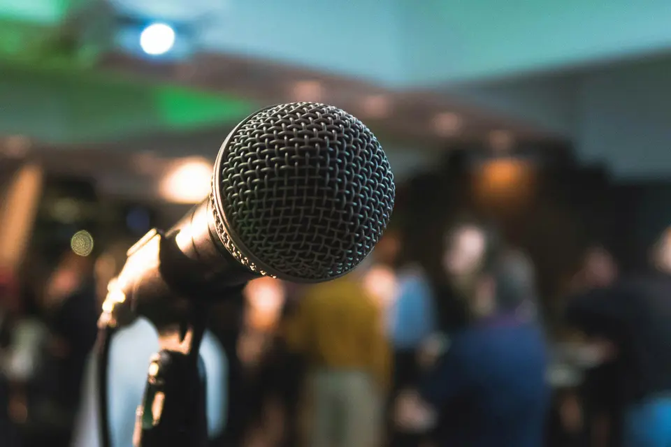 mic and crowd