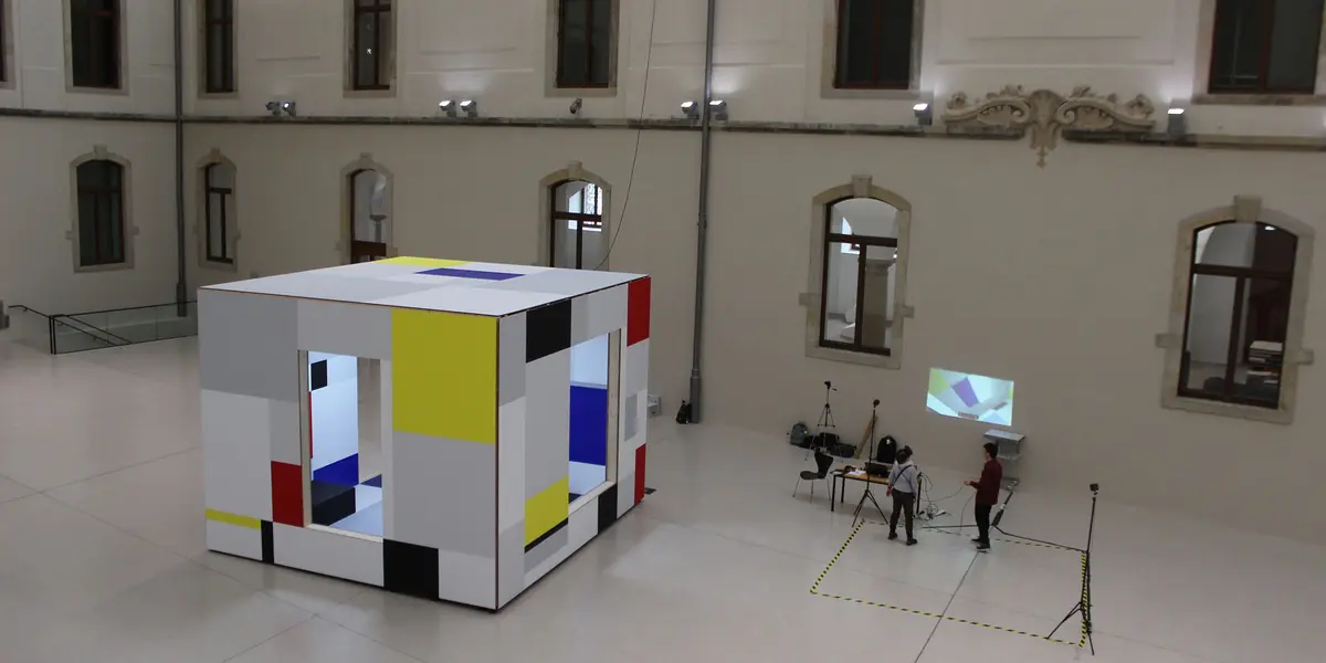 Virtual reality research/exhibition set up in a museum