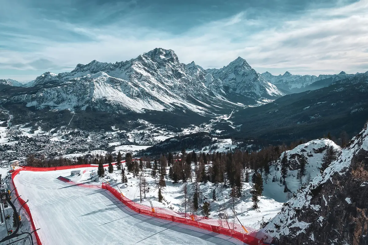 The ski slop at Cortina d'Ampezzo