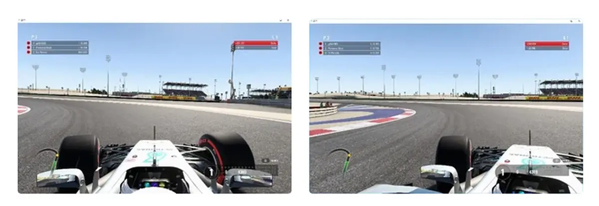 Links: Ohne Eye Tracking - Rechts: Mit Eye Tracking