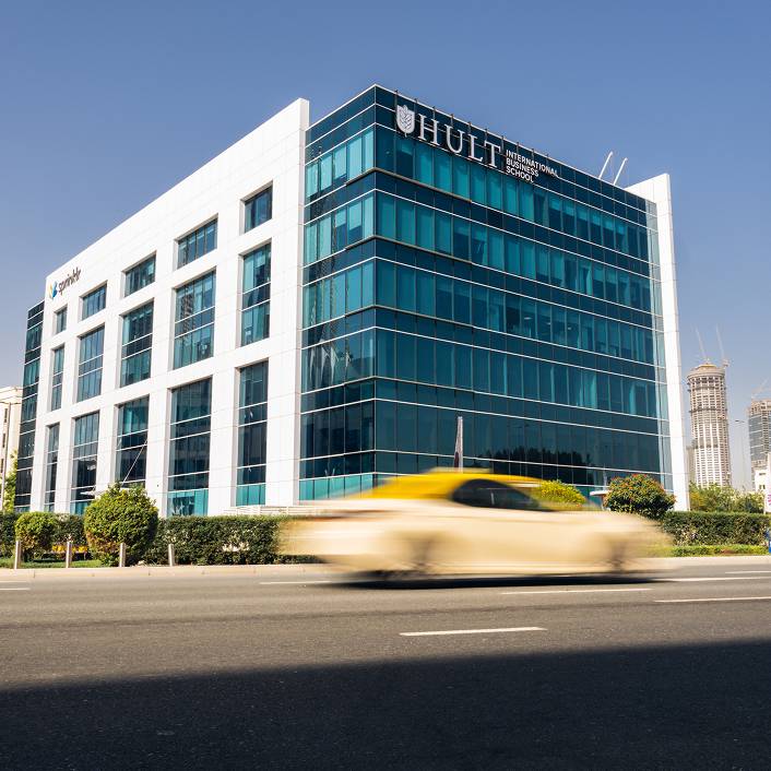Hult Dubai campus exterior view.