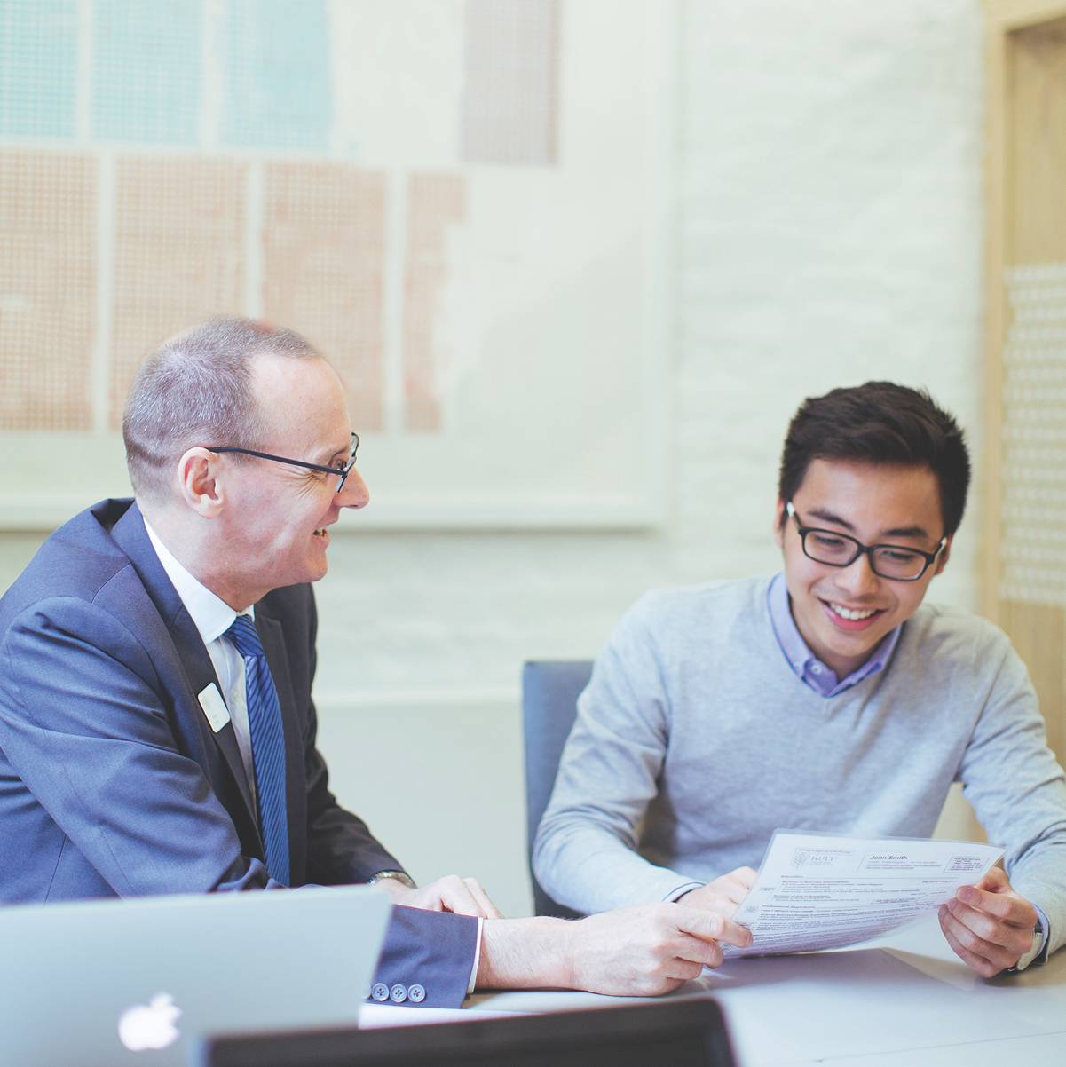 Hult student with professor