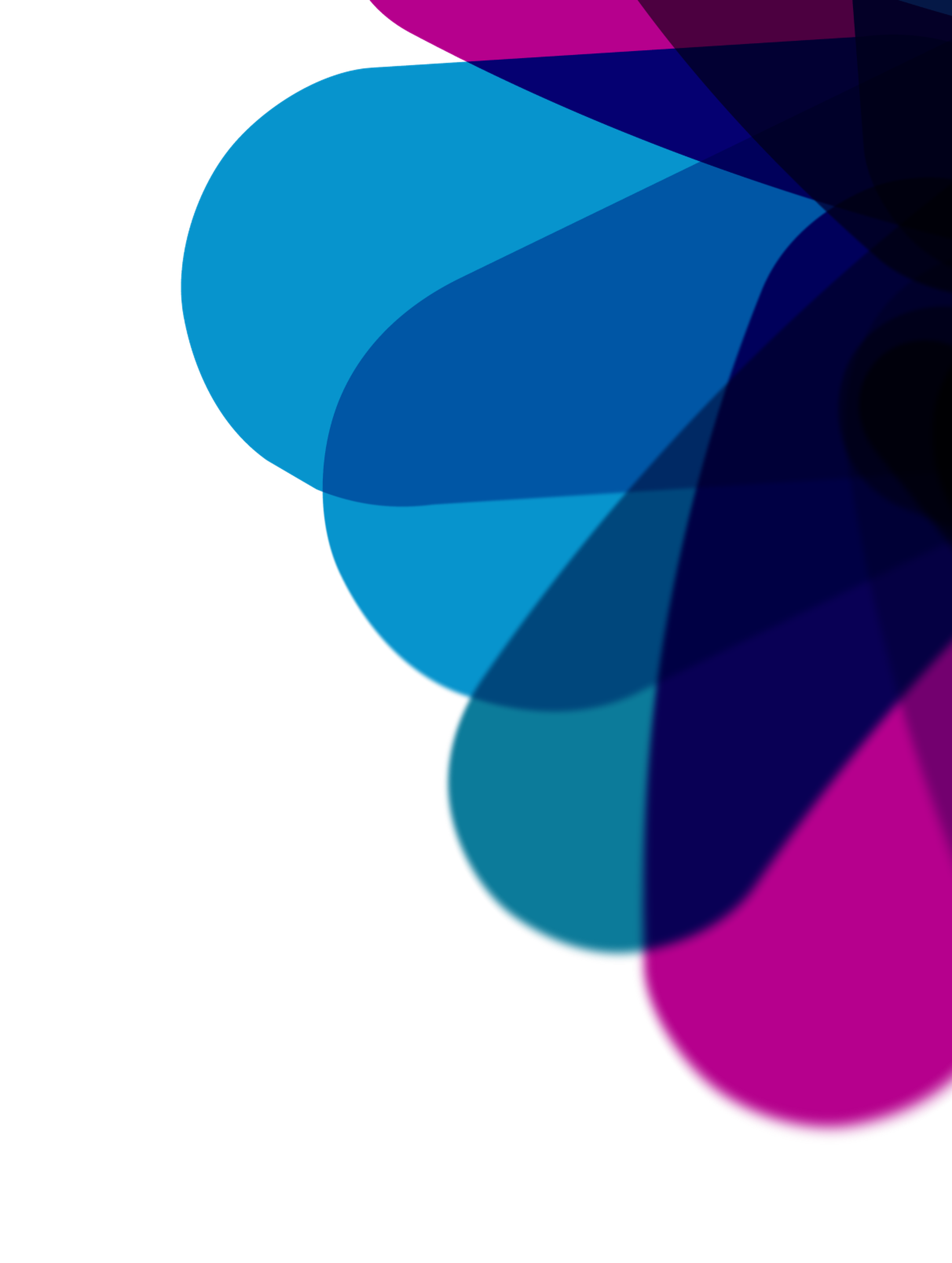 Abstract blue and purple overlapping petals on a black background.