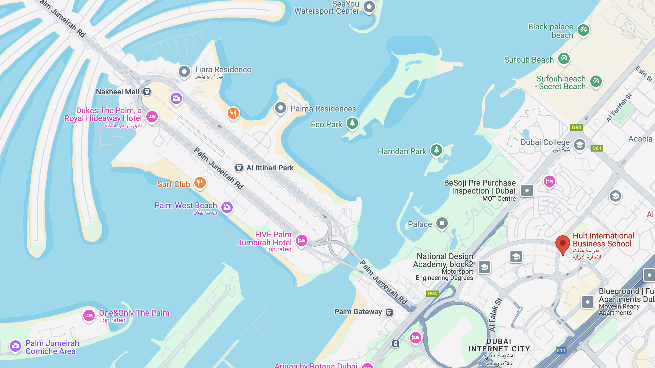 Hult Dubai Google Maps.