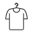 An icon of a t-shirt on a clothes hanger