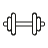 An icon of a dumbbell