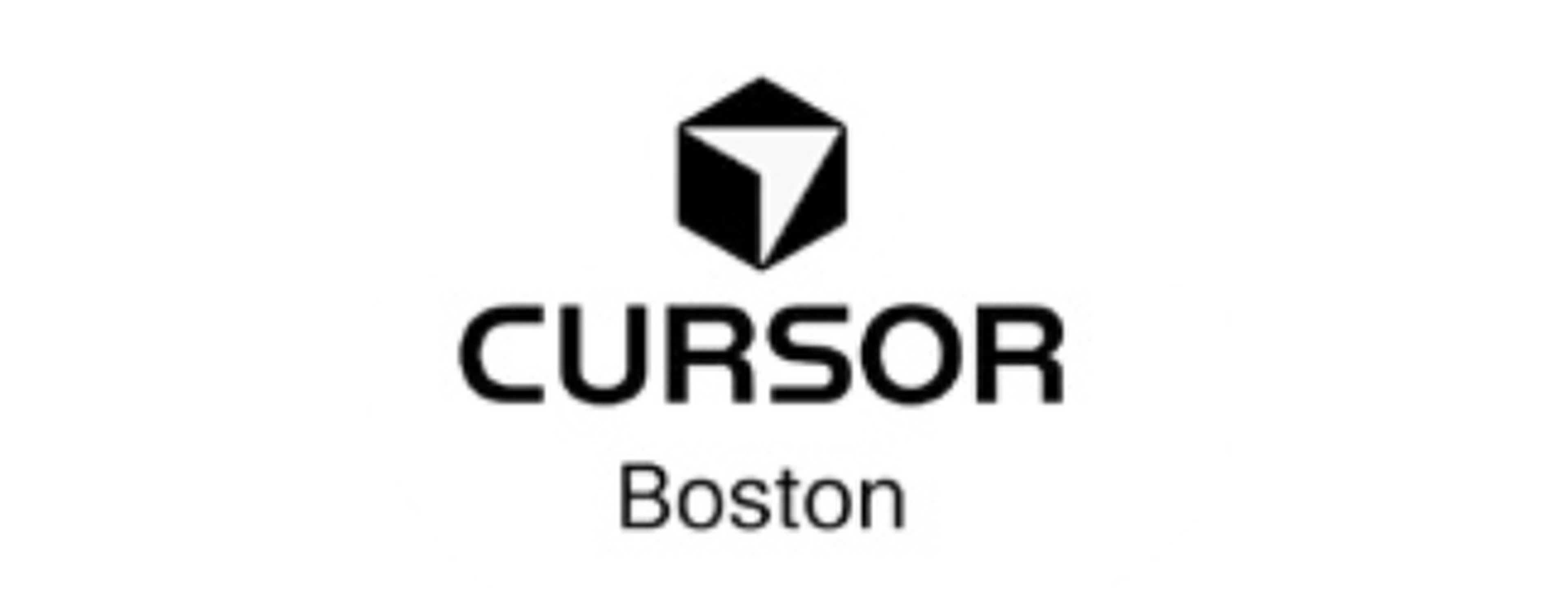 Cursor logo with a geometric cube above the word "Boston."