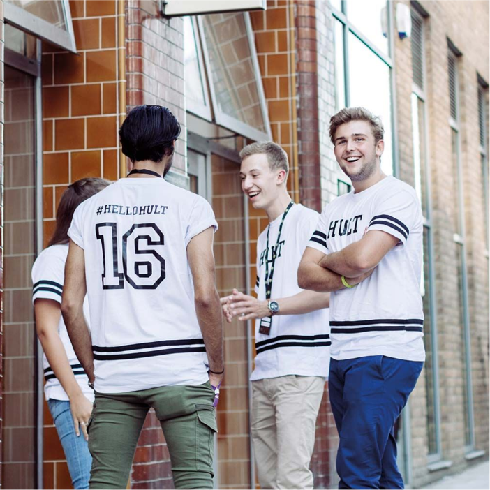 Hult students in Hult t-shirts - London