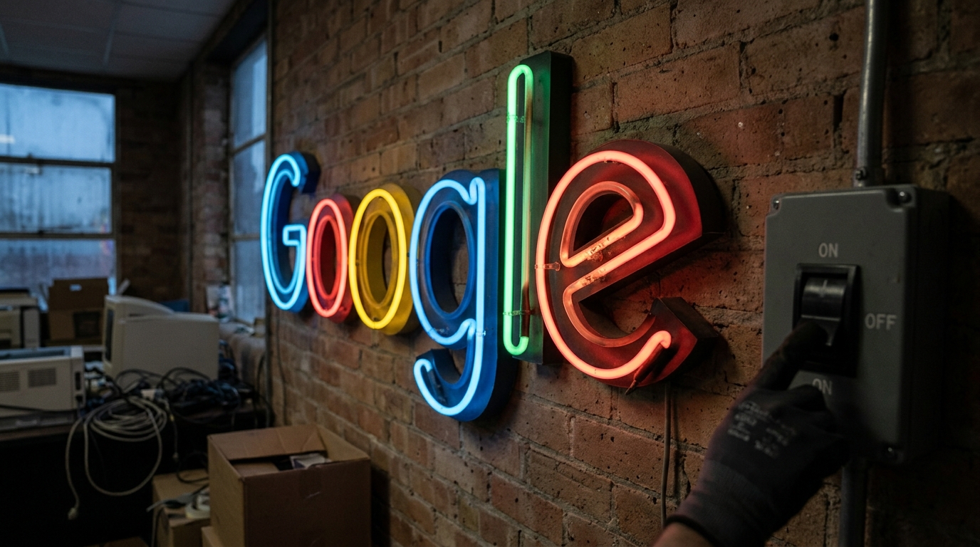 Google logo with switch next to it being switched off