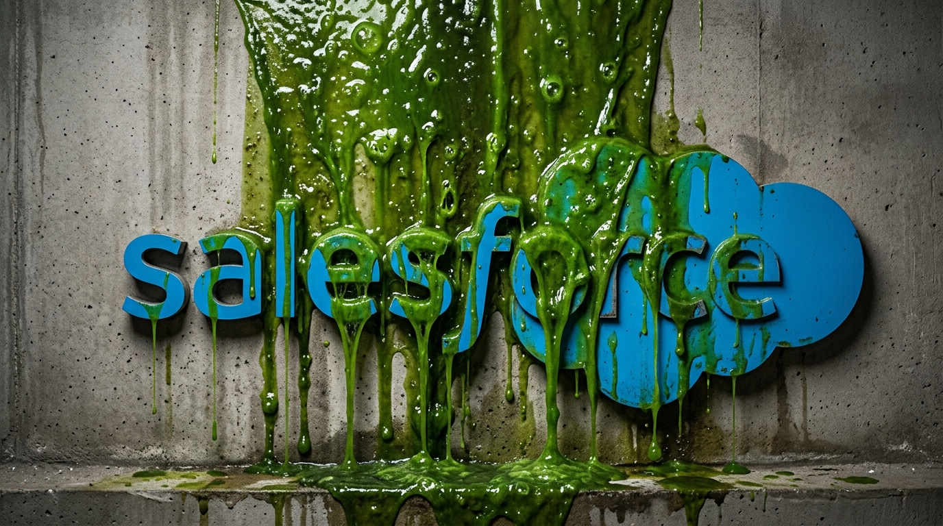 Salesforce logo being covered in Slime