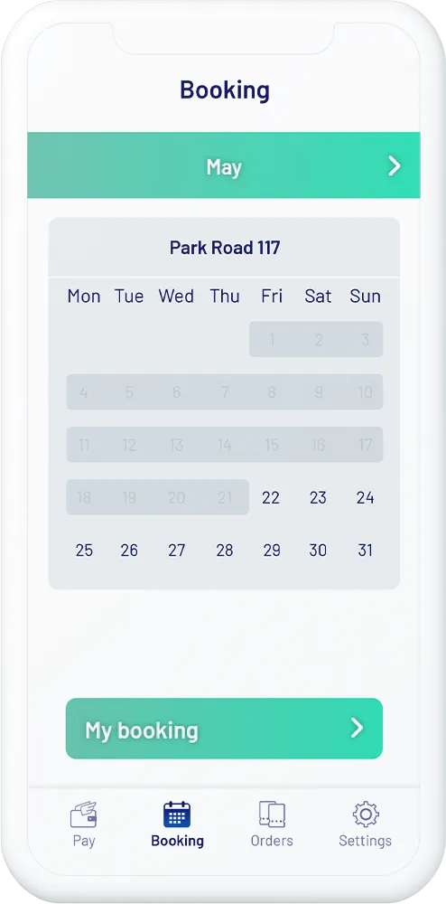 1. Go to 'booking'