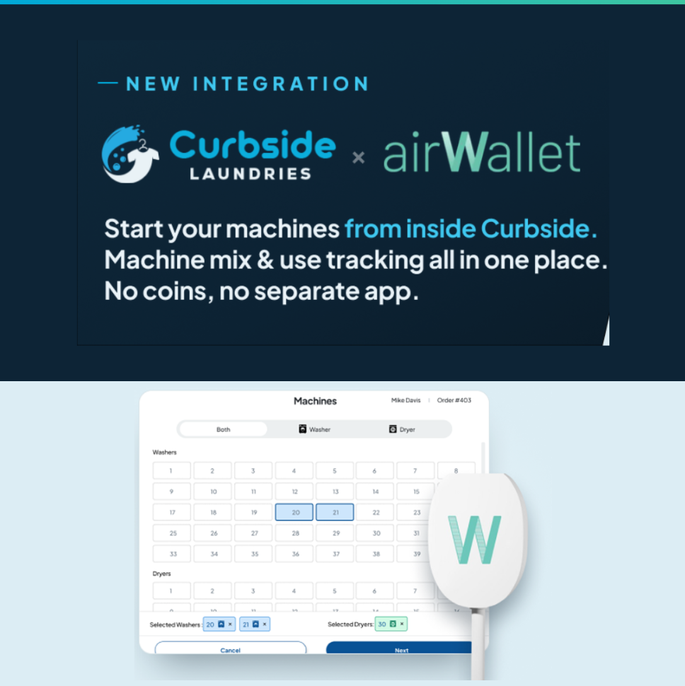 Curbside Laundries and Airwallet: Cashless Machine Payments, Built Into Wash & Fold