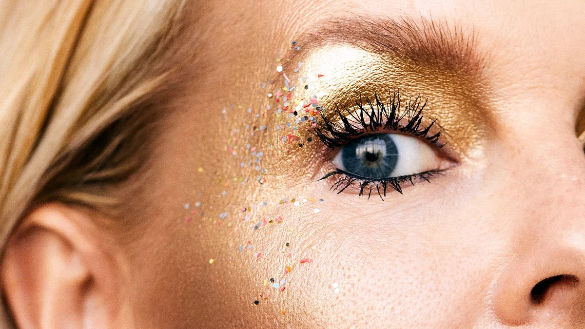 Oog chantal - goud glans glitter boek - oogschaduw