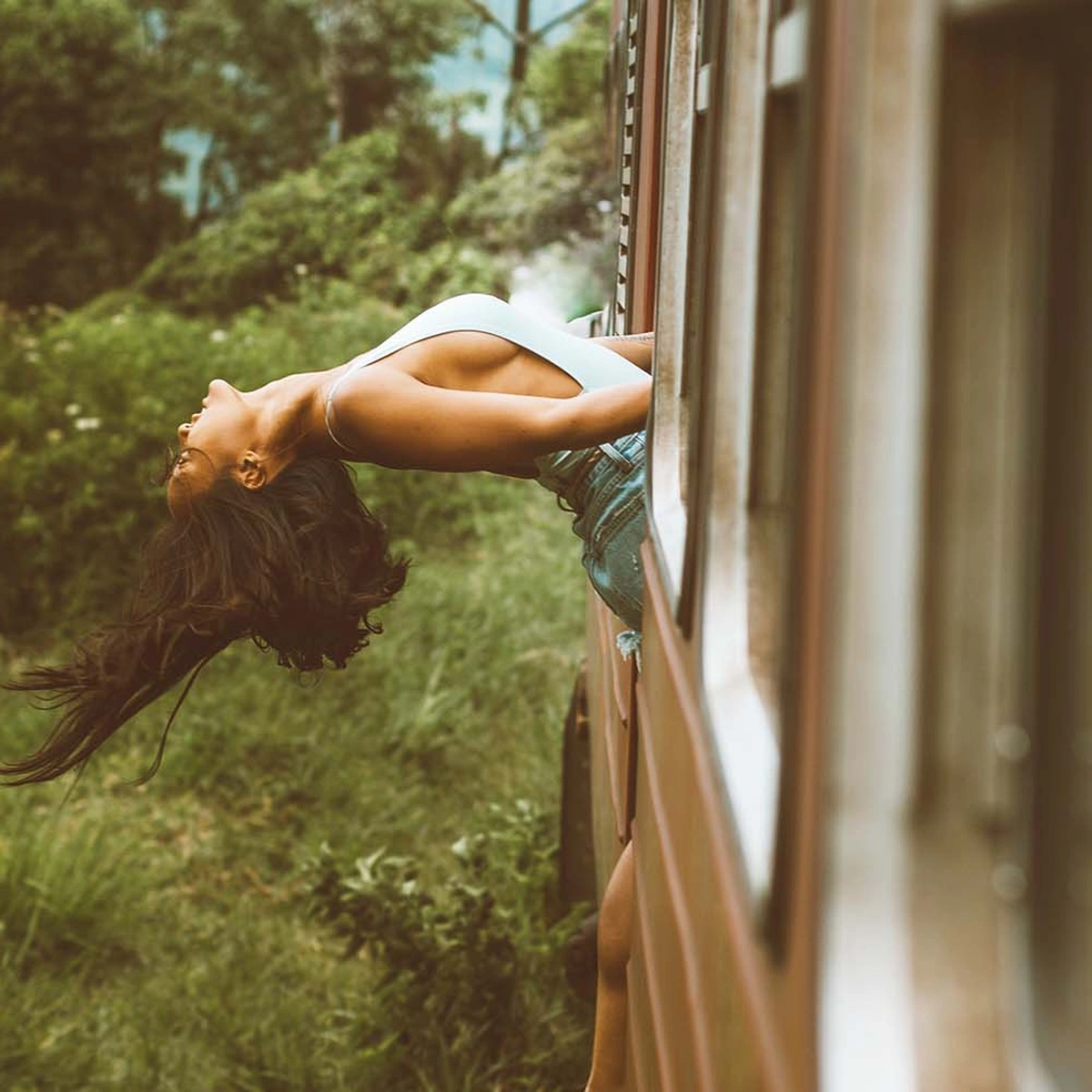 trein - zomer - lang haar - reizen