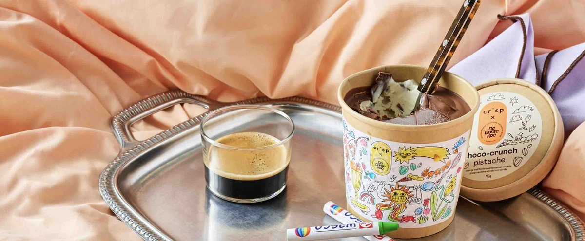 Pistache-ijs De Bonte Koe x Crisp 