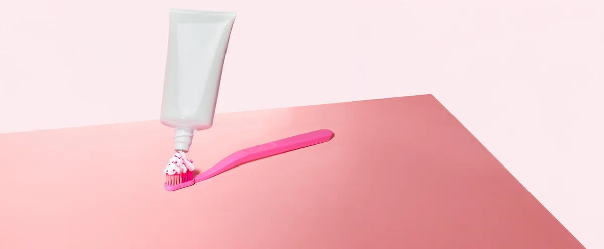 Header tandpasta verzorging roze 