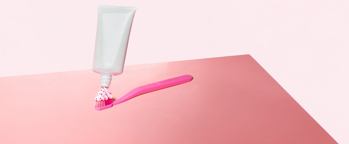 Header tandpasta verzorging roze 