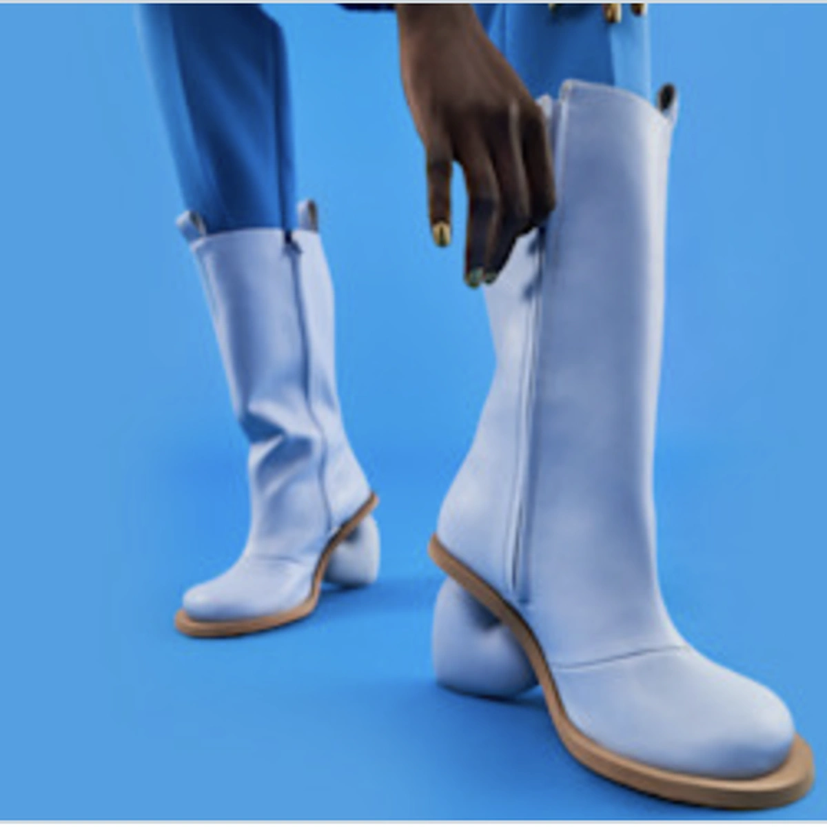 header - fashionshoot - blauw - schoen - laarzen  - Tomek Dersu Aaron