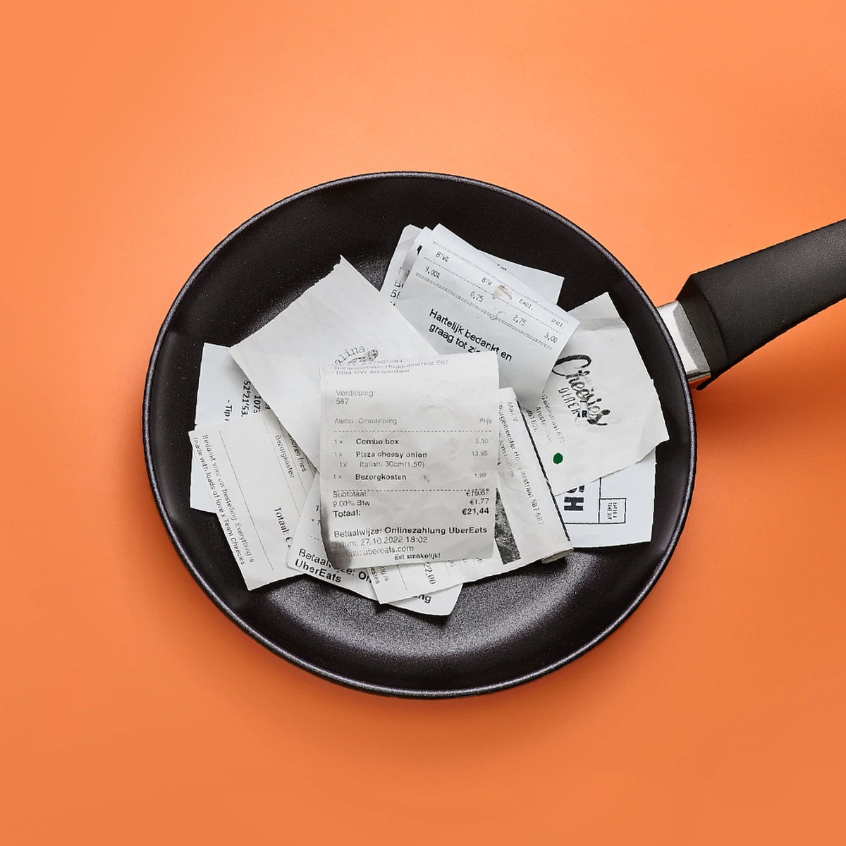 header - pan - bonnetjes - geld - eten - tom ten seldam