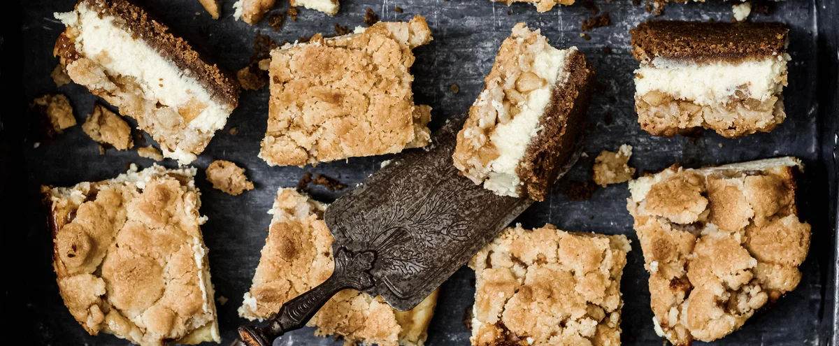 Header - Fokking makkelijk recept - Chickslovefood - apple cheesecake crumble bars