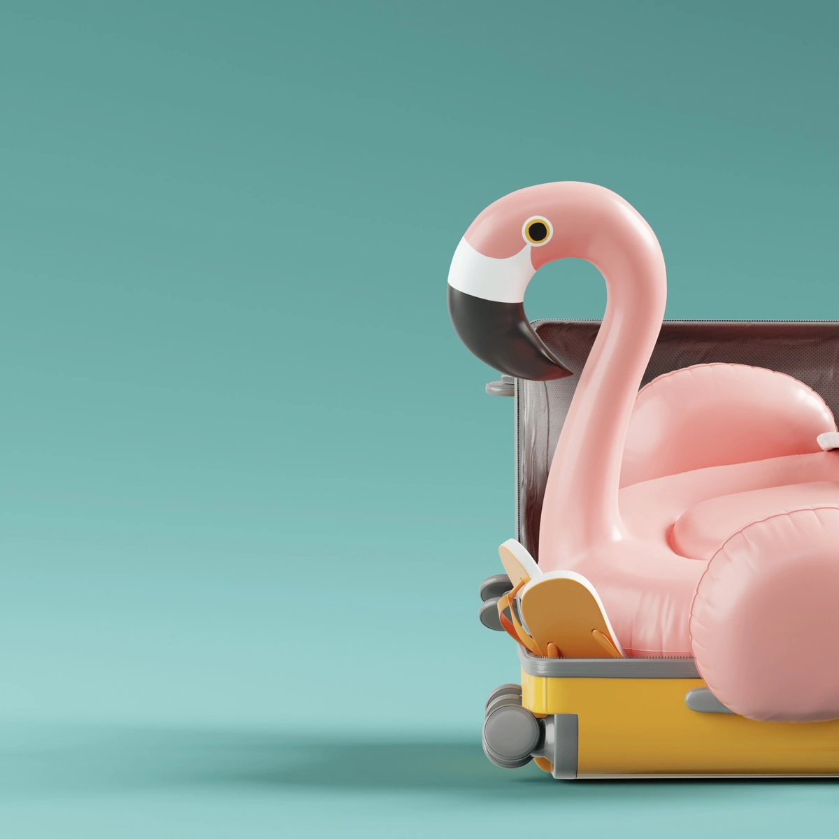 Header - koffer - flamingo - inpakken - Shutterstock