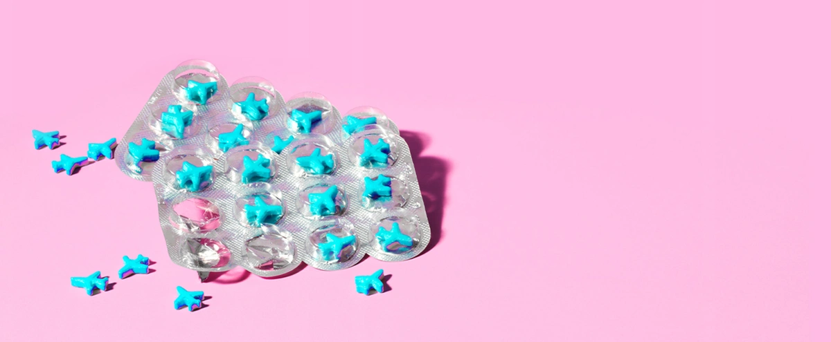 Vliegtuig - pilstrip - roze 