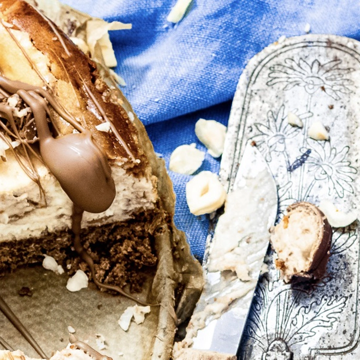 Header/hero - Chickslovefood - Kinder Bueno cheesecake