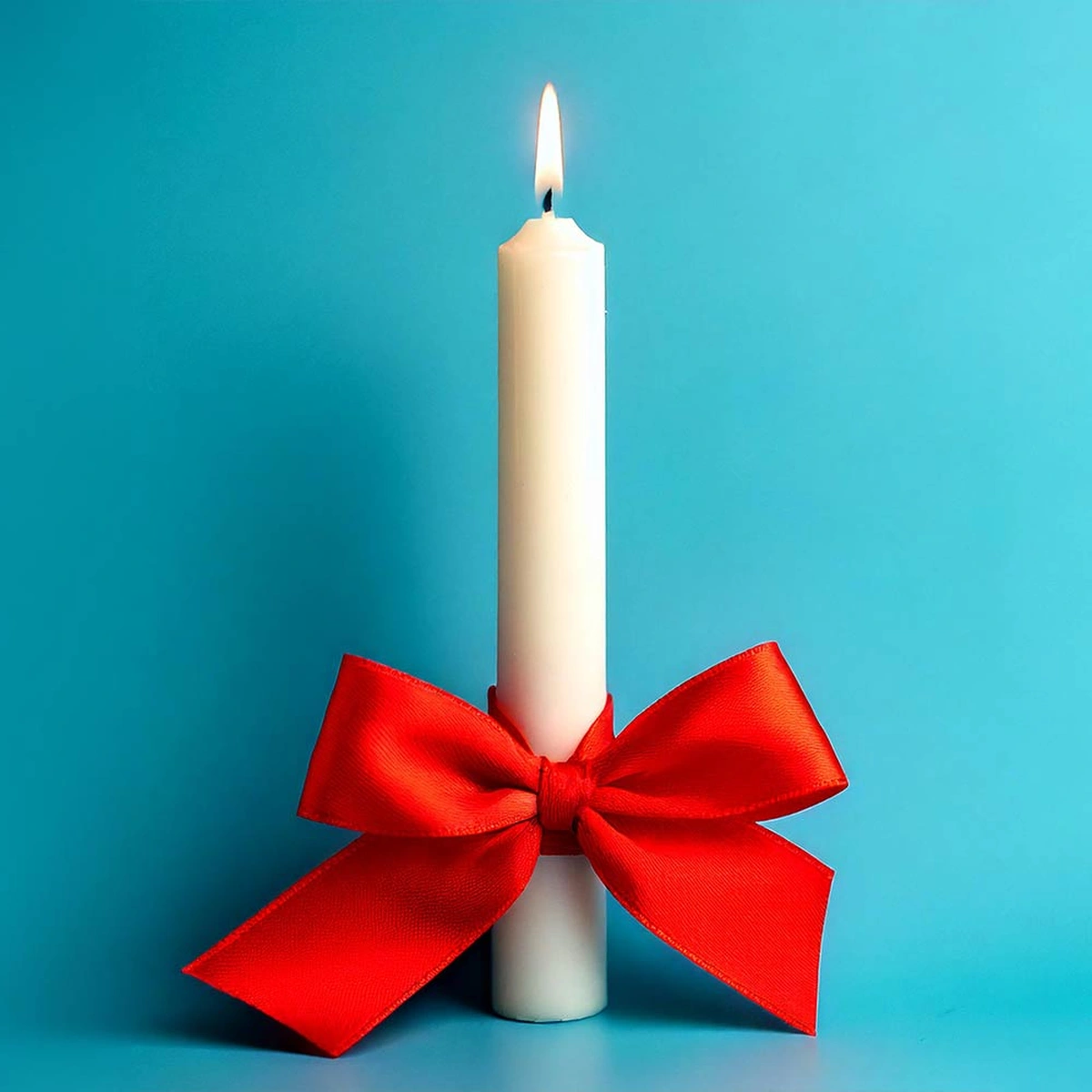 Dinerkaars - strik - kaars - beeld AI generated