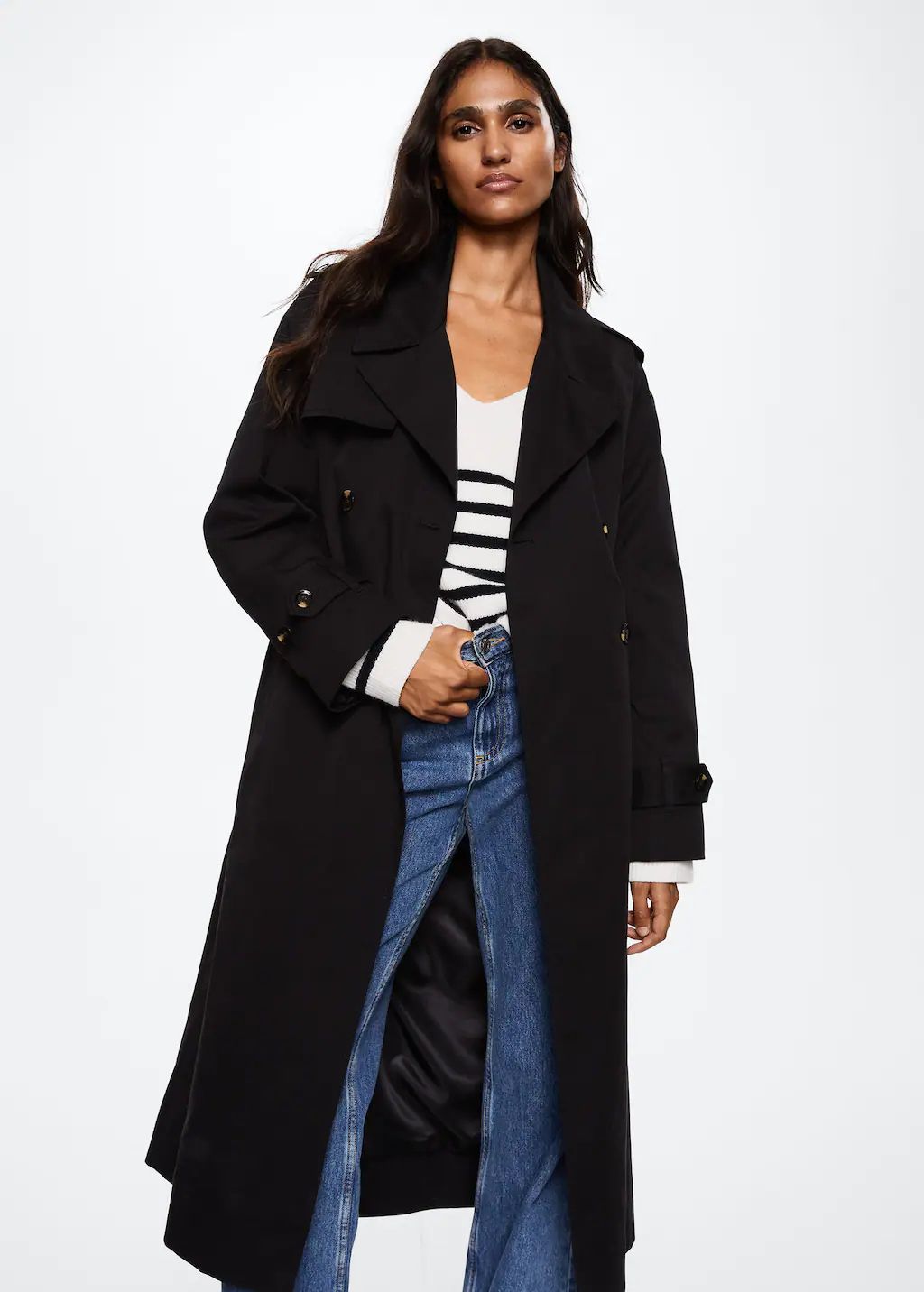 Trenchcoat Mango zwart